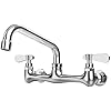 Kitchen Faucet Wall Mount Commercial Sink Faucet Kitchen Utility Laundry 8“ Swivel Spout 2 Dual Handle Restaurant Chrome Mixer Tap