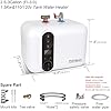 Electric Hot Water Heater 110/120V Small Compact Tank,Rv Tr 2.5-3.0 Gallon Trailer 1440-1500W Kitchen Instant Under Sink Counter Cupboard, Food Truck 2 PCs 16” Long 1/2”FIP Stainless Steel Hose 11L - Image 5