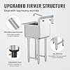 VEVOR Stainless Steel Prep & Utility Sink, 1 Compartment Free Standing Small Sink Include Faucet & legs,commercial Single Bowl Sinks for Garage, Restaurant, Kitchen, Laundry - Image 4