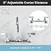 Wall Mount Faucet 8 Inch Center Commercial Kitchen Faucet, 12 Inches Swivel Spout Wall-Mount Utility Sink Faucets, 2 Handle Wall Mounted Faucets for Kitchen Laundry Room Restaurant - Image 3