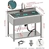 Stainless Steel Utility Sink, Large Freestanding Laundry Sink with Pull-out Faucet for Kitchen, Bathroom, Laundry Room, Garage, Outdoor/Indoor Use, Pet Cleaning, D21.65 x W35.43 x H36.61 inch - Image 3