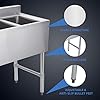 rofeeshaw NSF 3 Compartment Sink Commercial of Stainless Steel with 10'' x 14'' x 10'' Bowl Bar Utility Basin for Restaurant, Bar, Utility Room and Garage - Image 4