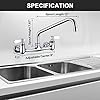Wall Mount Faucet 8 Inch Center Commercial Kitchen Faucet, 12 Inches Swivel Spout Wall-Mount Utility Sink Faucets, 2 Handle Wall Mounted Faucets for Kitchen Laundry Room Restaurant - Image 6