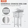 VEVOR Stainless Steel Prep & Utility Sink, 1 Compartment Free Standing Small Sink Include Faucet & legs,commercial Single Bowl Sinks for Garage, Restaurant, Kitchen, Laundry - Image 2