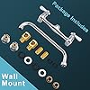 Wall Mount Faucet 8 Inch Center Commercial Kitchen Faucet, 12 Inches Swivel Spout Wall-Mount Utility Sink Faucets, 2 Handle Wall Mounted Faucets for Kitchen Laundry Room Restaurant - Image 5