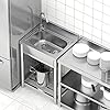 Free Standing Stainless-Steel Single Bowl Commercial Restaurant Kitchen Sink Set w/Faucet, Prep & Utility Washing Hand Basin w/Storage Shelve, laundry tub for Indoor Outdoor (22in) - Image 3