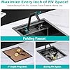 15" x 18" RV Kitchen Sink, Stainless Steel Drop-in/Undermount Single Bowl Bar Sink with Folding Faucet for RV Camper, Wet Bar, Workstation (Black) - Image 4