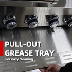 85" Outdoor Kitchen Bar 6 Burner 85,000 BTU BBQ Grill Island with Sink & Fridge - Image 6