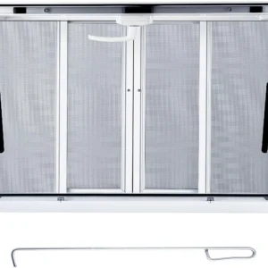 36" x 24" Aluminum Food Truck Serving Window with Lock, Screens & Pneumatic Rods