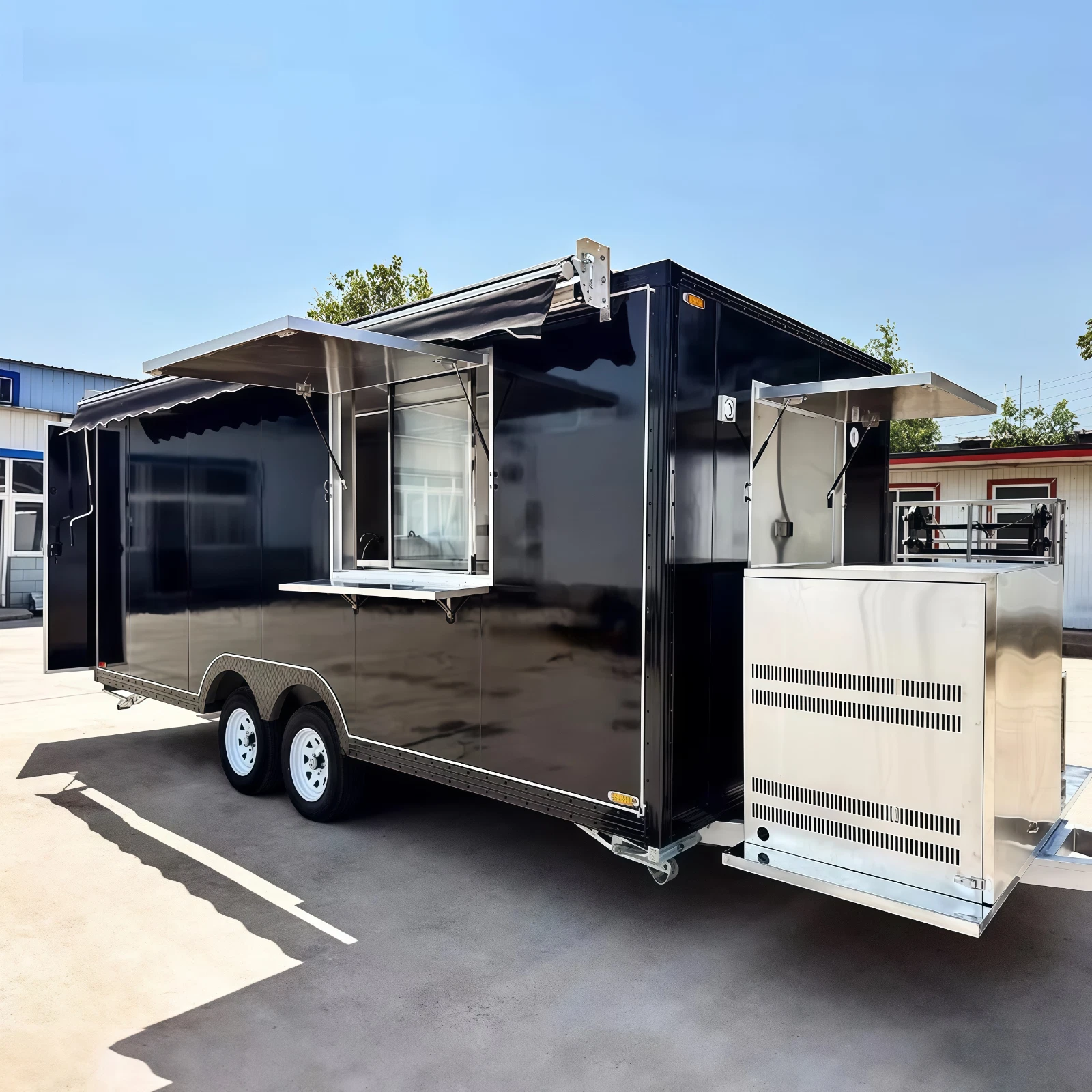 Mobile Food Truck Trailer for Sale with Full Kitchen Setup, Fully Equipped Hot D