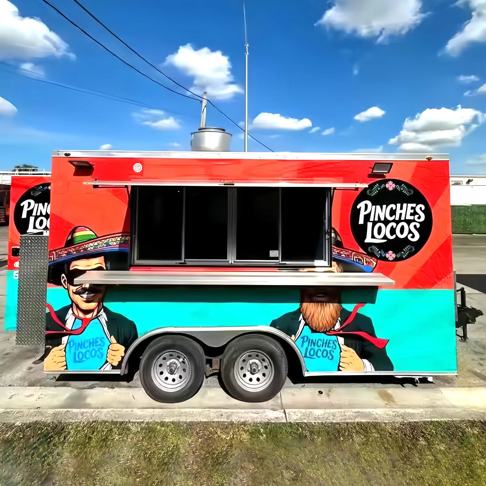 Food Truck Trailer Mobile Food Cart Hot Dog Coffee Cart Full Kitchen Equipment