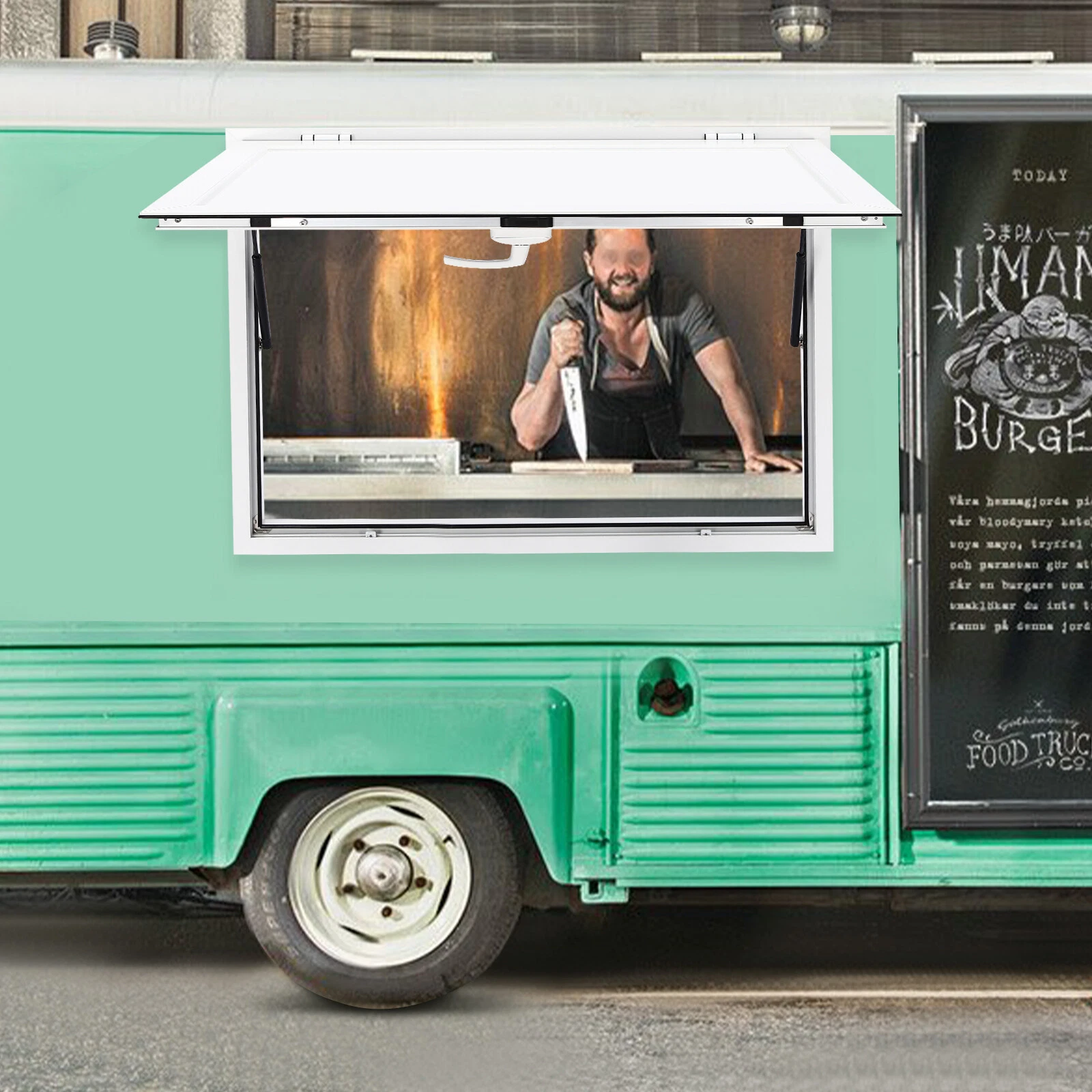 Rectangular Concession Stand Serving Window Food Truck Service Window 36*24 Inch