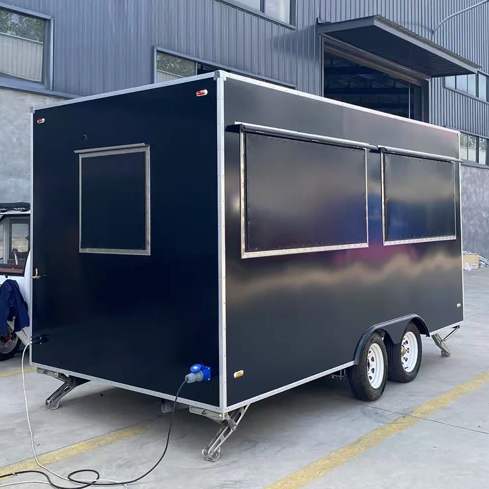 Square Sheet Metal Food Trailer U.S. port spot goods, ship immediately upon orde